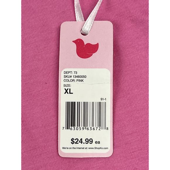 Urbanology Henley Top Pink Womens Large 3/4 Sleeve Lounge Pajama Pullover NEW - Picture 4 of 9